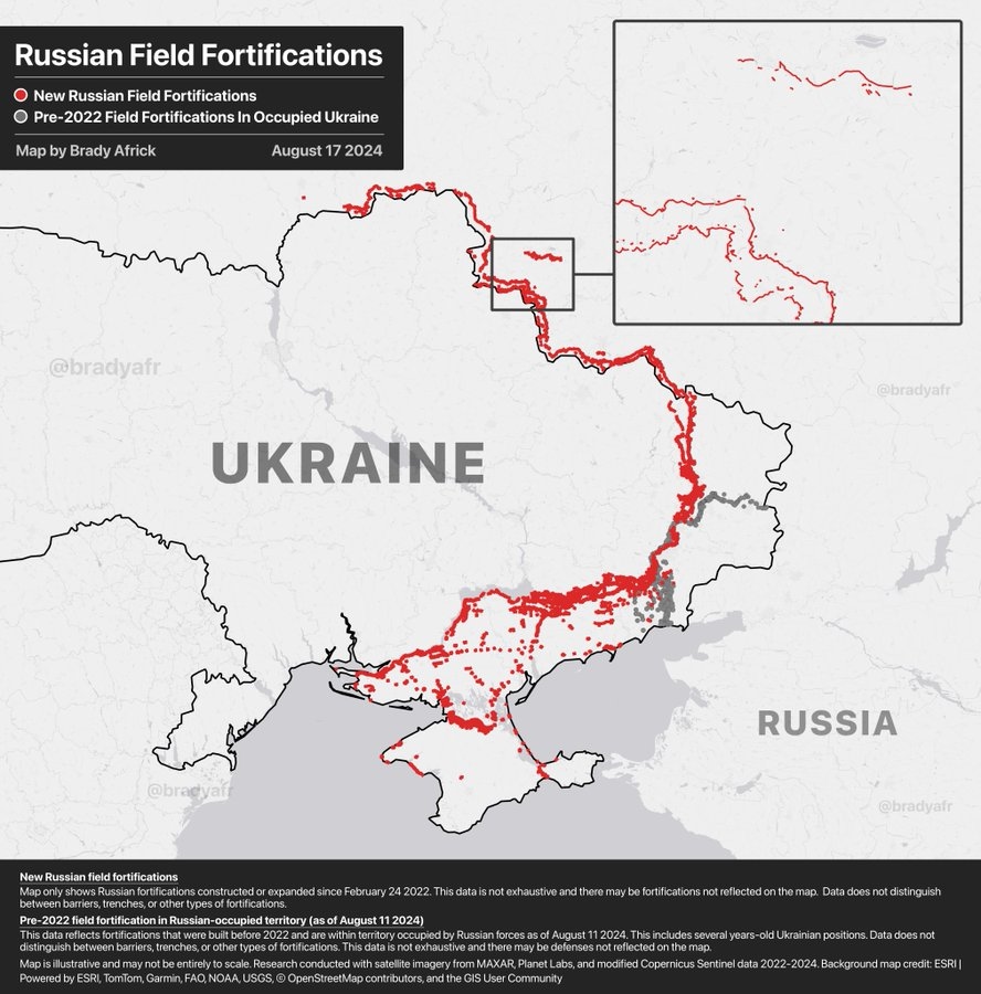 Новые линии фортификационных сооружений в Курской области