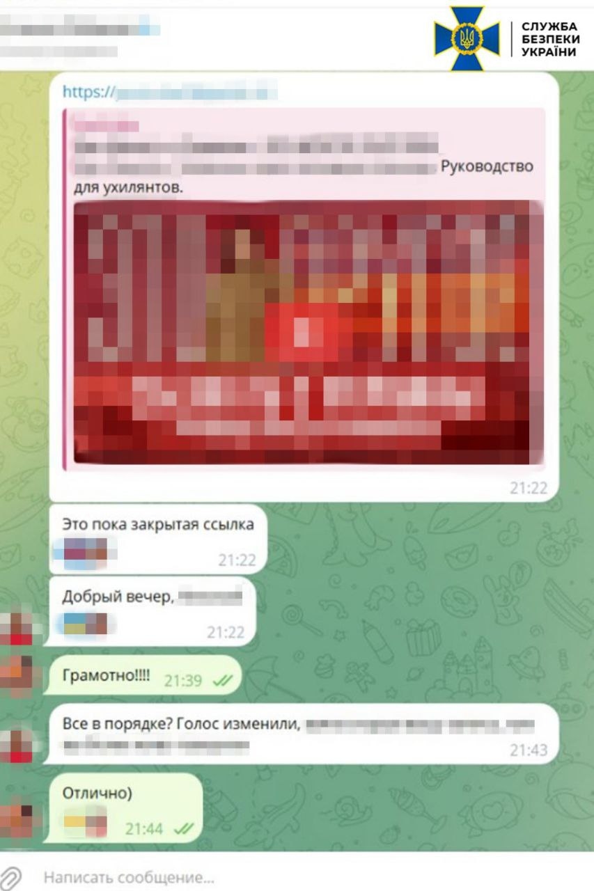 Предполагаемая переписка подозреваемого с российскими кураторами