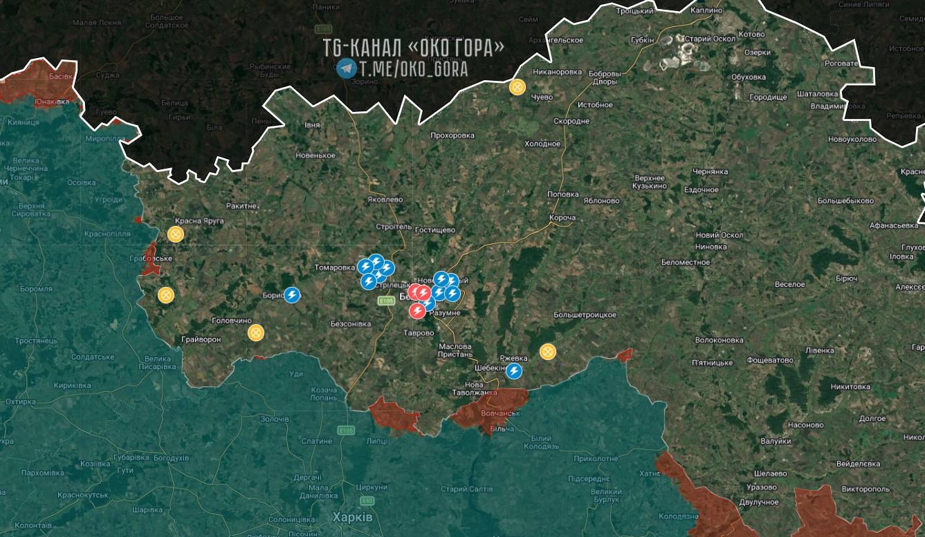 Карта ударов по энергосистеме Белгородской области в феврале 2026 года